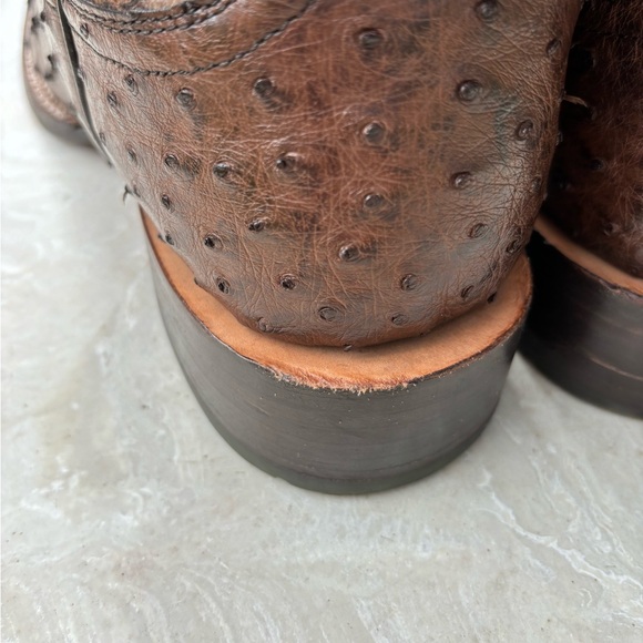 Men’s Ariat Gallup  Western Boots color Mocha Full Quill Ostrich Size 13D - Picture 10 of 16